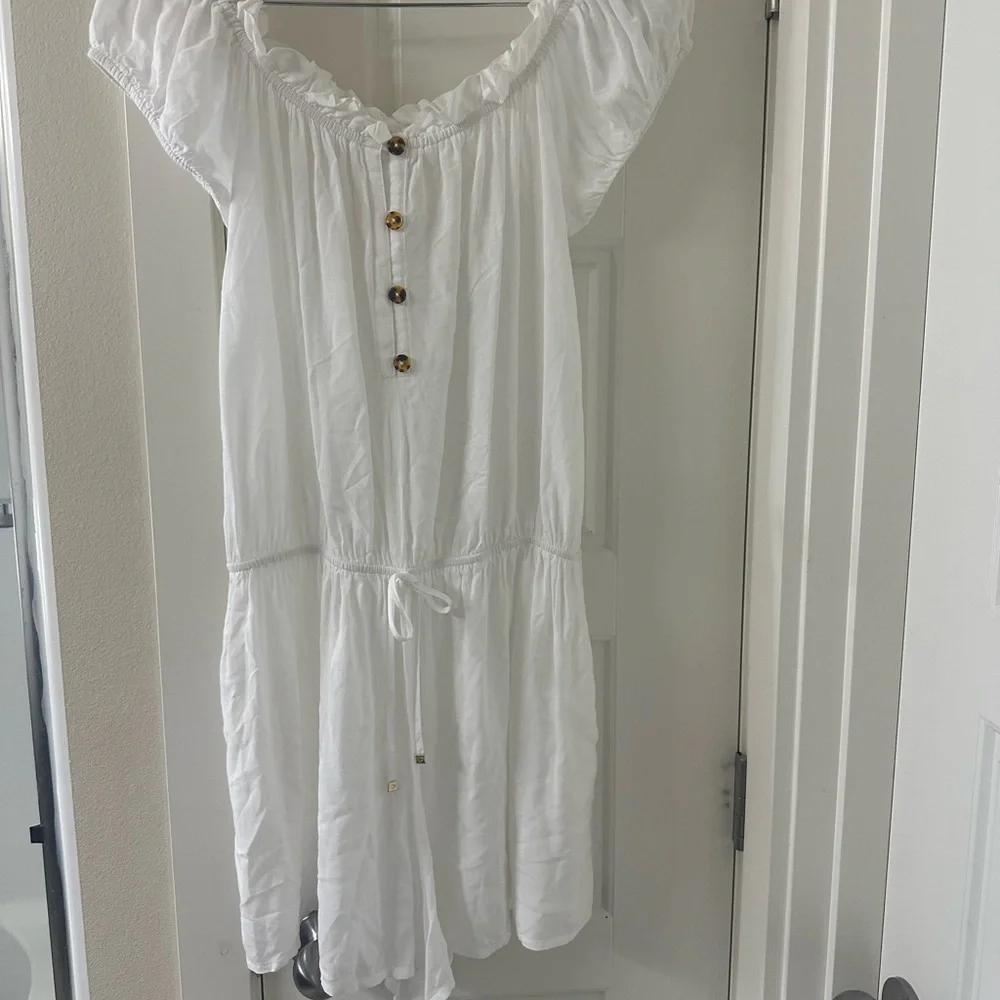 kate spade White Off-Shoulder Swim Coverup Romper